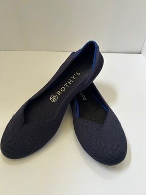 Rothy's Navy Women's Ballet Flats with Blue Trim